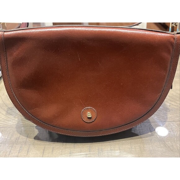 BALLY shoulder bag Purse Satchel Clutch B mark leather brown vintage Designer - Picture 1 of 14